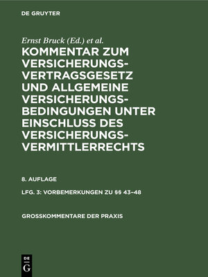 cover image of Vorbemerkungen zu §§ 43–48